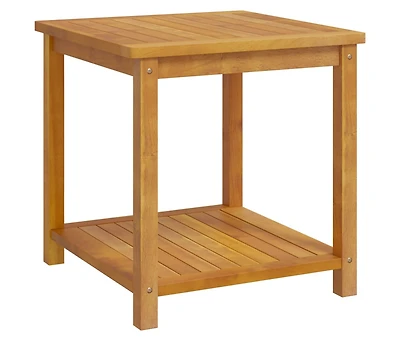 Side Table Solid Acacia Wood 17.7"x17.7"x17.7"