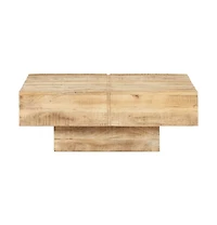 Coffee Table 31.5"x31.5"x11" Solid Mango Wood