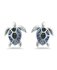 Macy's Abalone Inlay Turtle Stud Post Earrings
