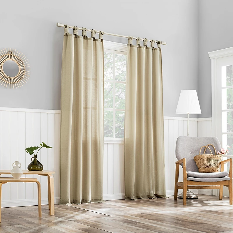 Hathaway Twist Tab Semi-Sheer Tab Top Curtain Panel