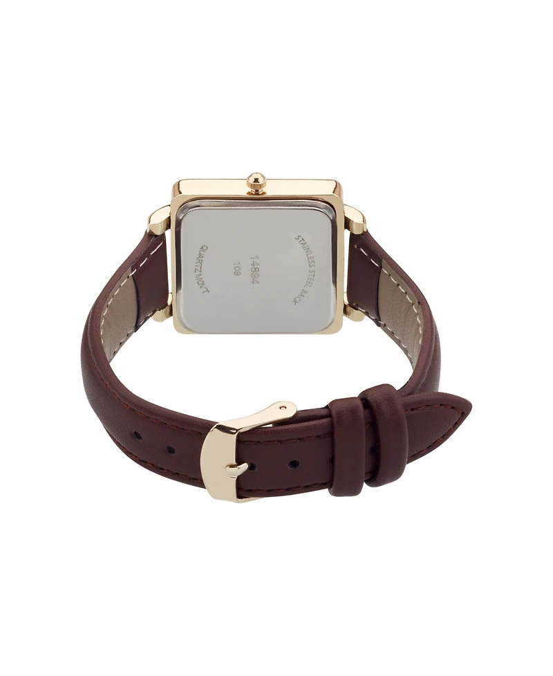 American Exchange Women's Plain Analog Brown Polyurethane Leather Strap Watch 30mm