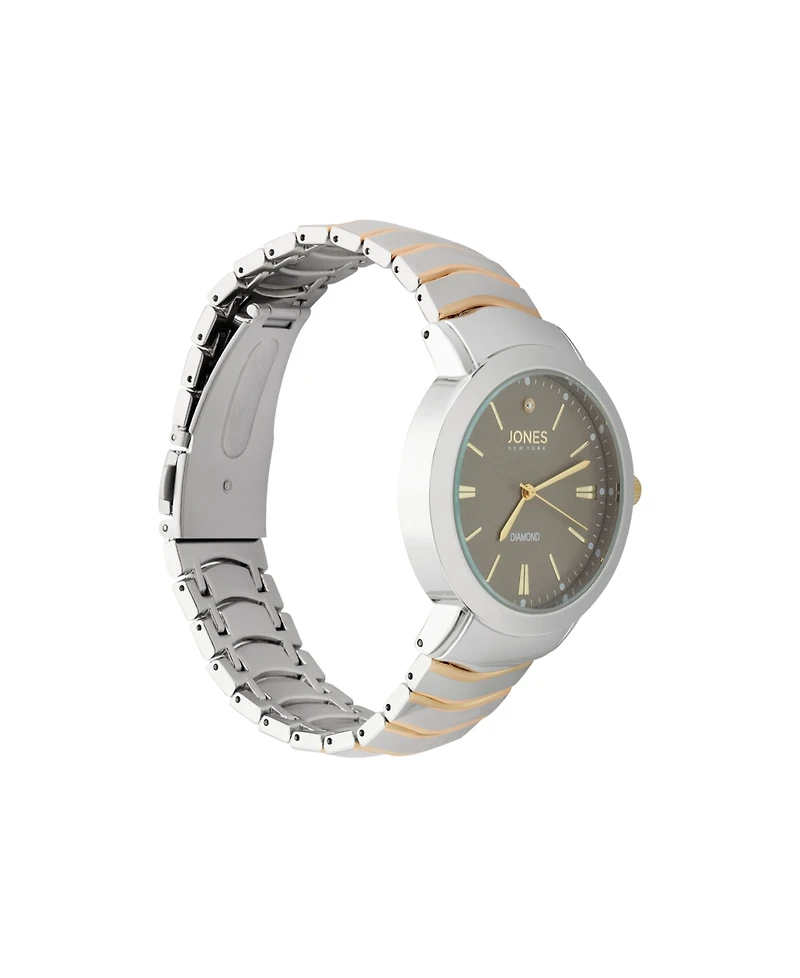 Jones New York Men's Analog Two Tone Metal Bracelet Watch 42mm