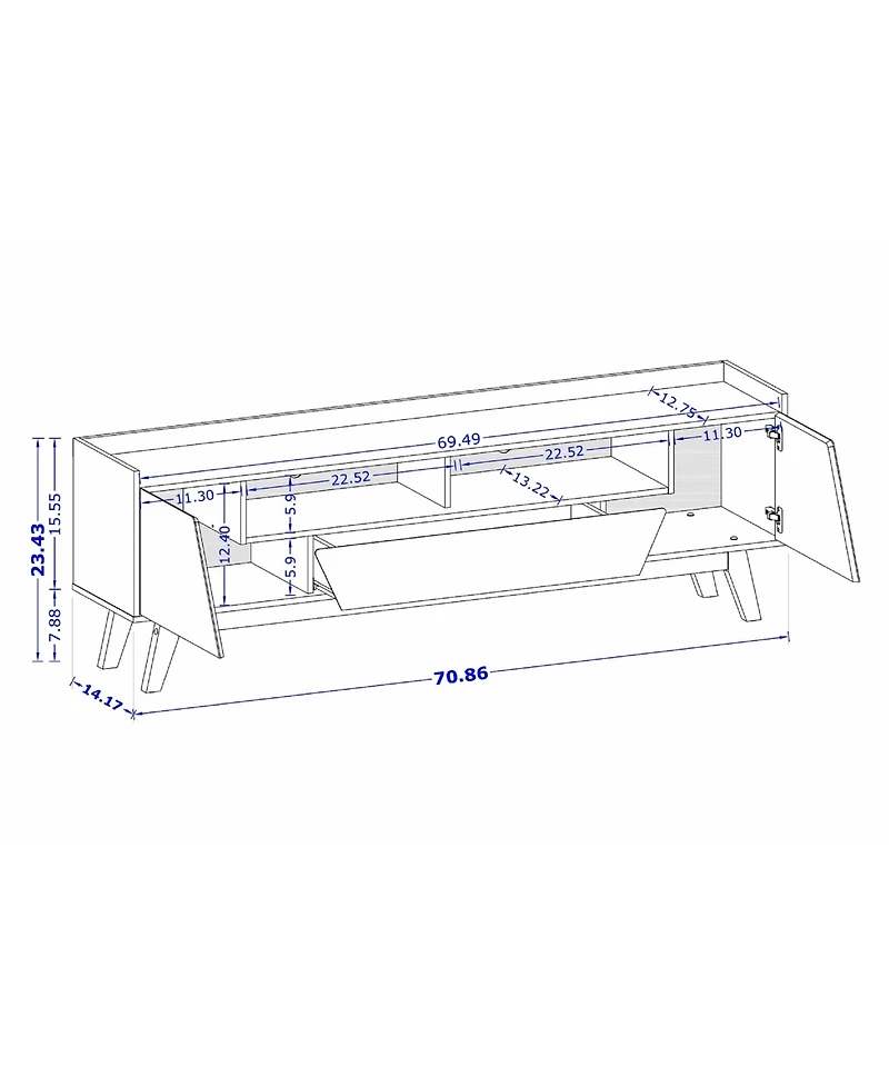 Manhattan Comfort Marcus 70.86" 4-Shelf Tv Stand Fits TVs up to 70"
