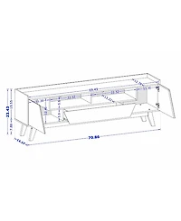 Manhattan Comfort Marcus 70.86" 4-Shelf Tv Stand Fits TVs up to 70"