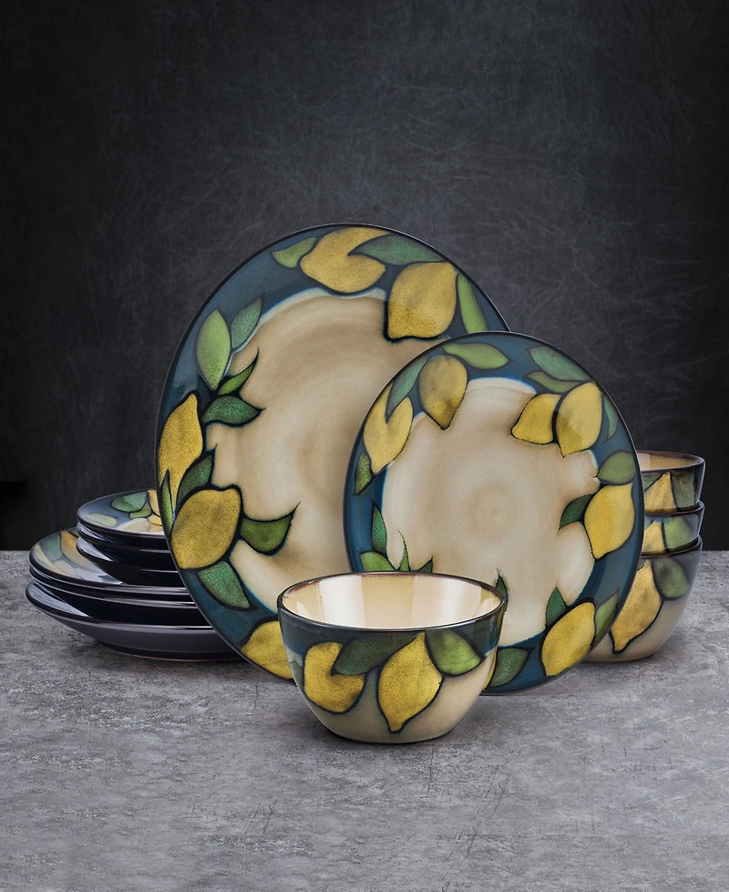 Pfaltzgraff Lemons 12-Pc Dinnerware Set, Service for 4