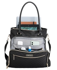 Chelsea Softside Chevron Expandable 2pc 20" Carry-On Luggage + Matching 15" Laptop Tote Set