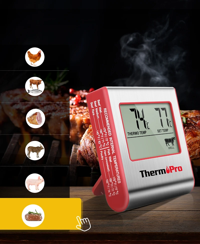 ThermoPro Pack of 1 TP16W Digital Meat Cooking Smoker Kitchen Grill Bbq Thermometer