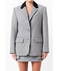 Grey Lab Women's Wool Oversize Blazer