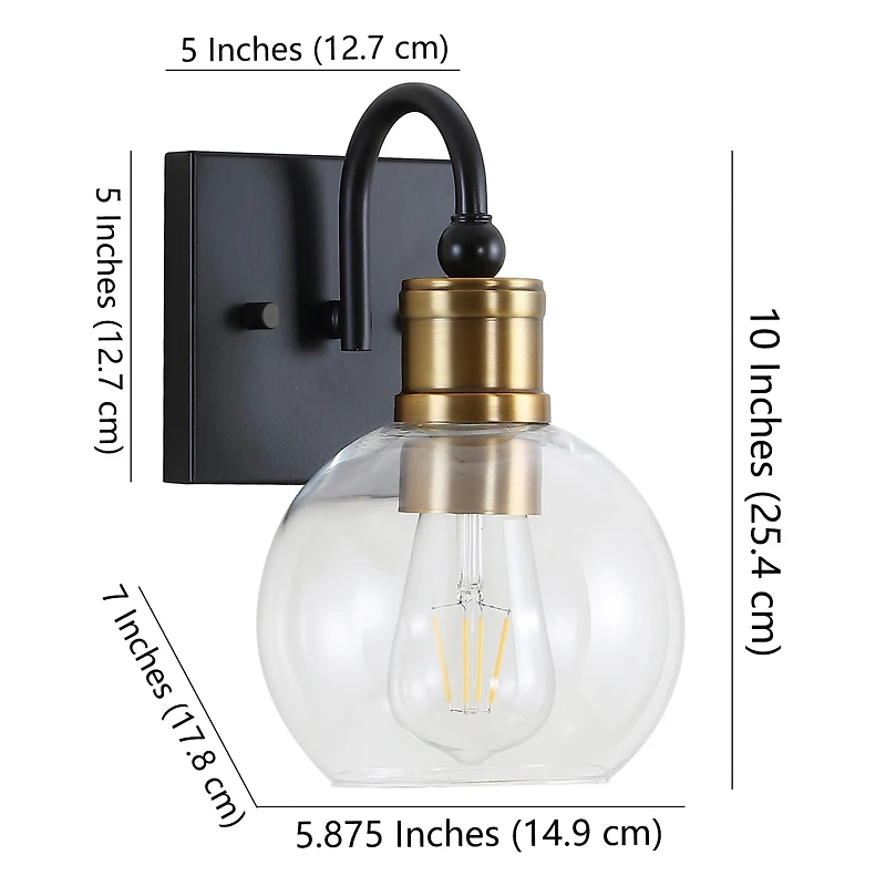 Jonathan Y Marais Iron/Glass Rustic Vintage Like Led Vanity Light