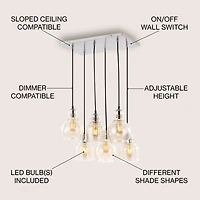 Sydney Bohemian Farmhouse Iron/Glass Cluster Led Pendant