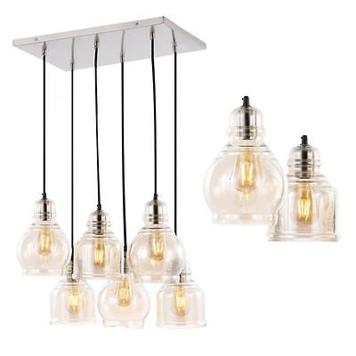 Sydney Bohemian Farmhouse Iron/Glass Cluster Led Pendant