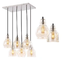 Sydney Bohemian Farmhouse Iron/Glass Cluster Led Pendant