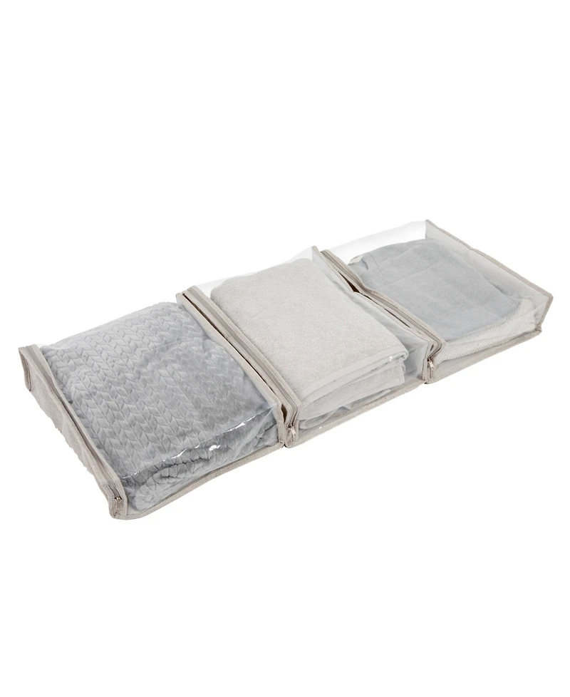 Household Essentials Under Bed Zippered Sweater Storage Bags with Clear Vision Panel, Set of 3