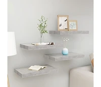 Floating Wall Shelves 4 pcs Concrete Gray 19.7"x9.1"x1.5" Mdf