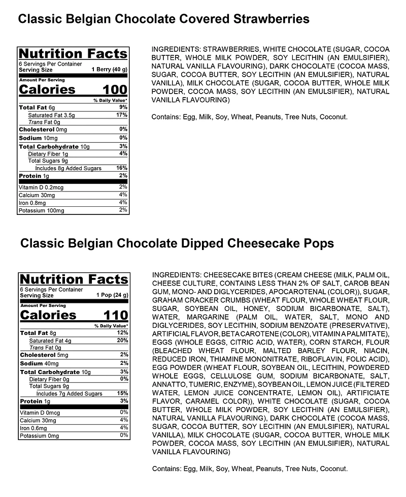 Chocolate Covered Company Classic Belgian Chocolate Covered Strawberries and Cheesecake Pops