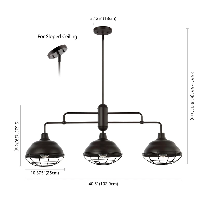 Jonathan Y Levi Industrial Farmhouse Iron Led Pendant