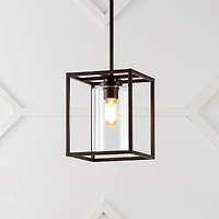 Quinn Industrial Farmhouse Iron/Glass Led Pendant