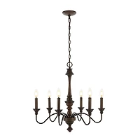 Oakley Midcentury Farmhouse Iron Led Chandelier