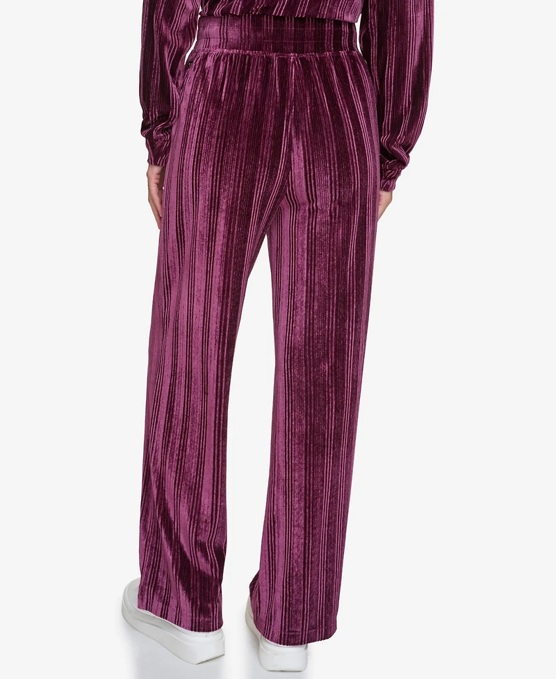 Andrew Marc Sport Women's Pull on High Waist Ribbed Velvet Pants