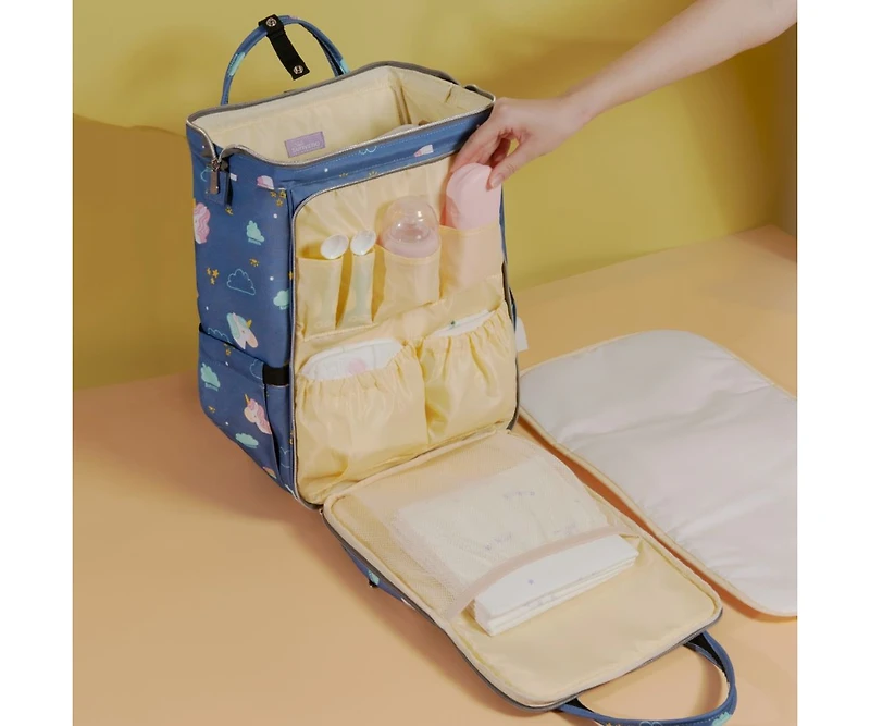 Sunveno Wide Open Frame Diaper Bag Backpack