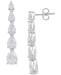 Arabella Cubic Zirconia Graduated Linear Earrings in Sterling Silver (8 ct. t.w.)