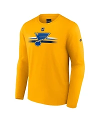 Men's Fanatics Gold St. Louis Blues Authentic Pro Secondary Replen Long Sleeve T-shirt