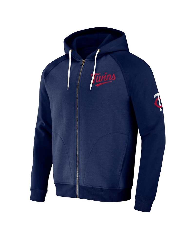 Men's Darius Rucker Collection by Fanatics Navy Minnesota Twins Raglan Full-Zip Hoodie