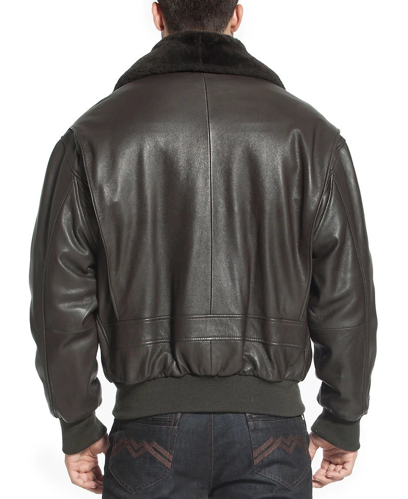 Landing Leathers Men G-1 Leather Flight Bomber Jacket