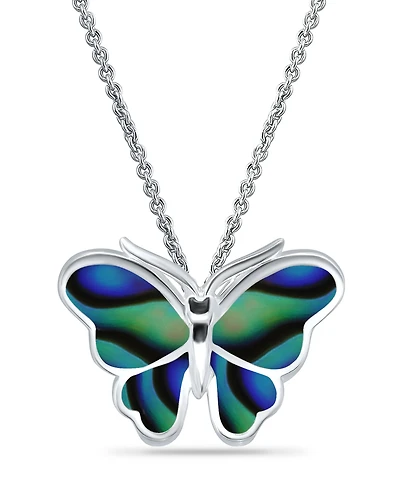 Macy's Abalone Inlay Butterfly Necklace