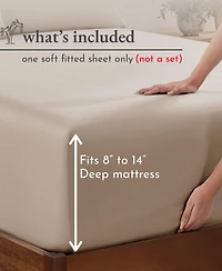 Deep Pocket King Fitted Sheet Only - Soft 100% Cotton Sateen