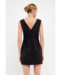 Women's V-neckline Cut-out Detail Mini Dress