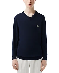 Lacoste Men's Regular-Fit Solid V-Neck Sweater 