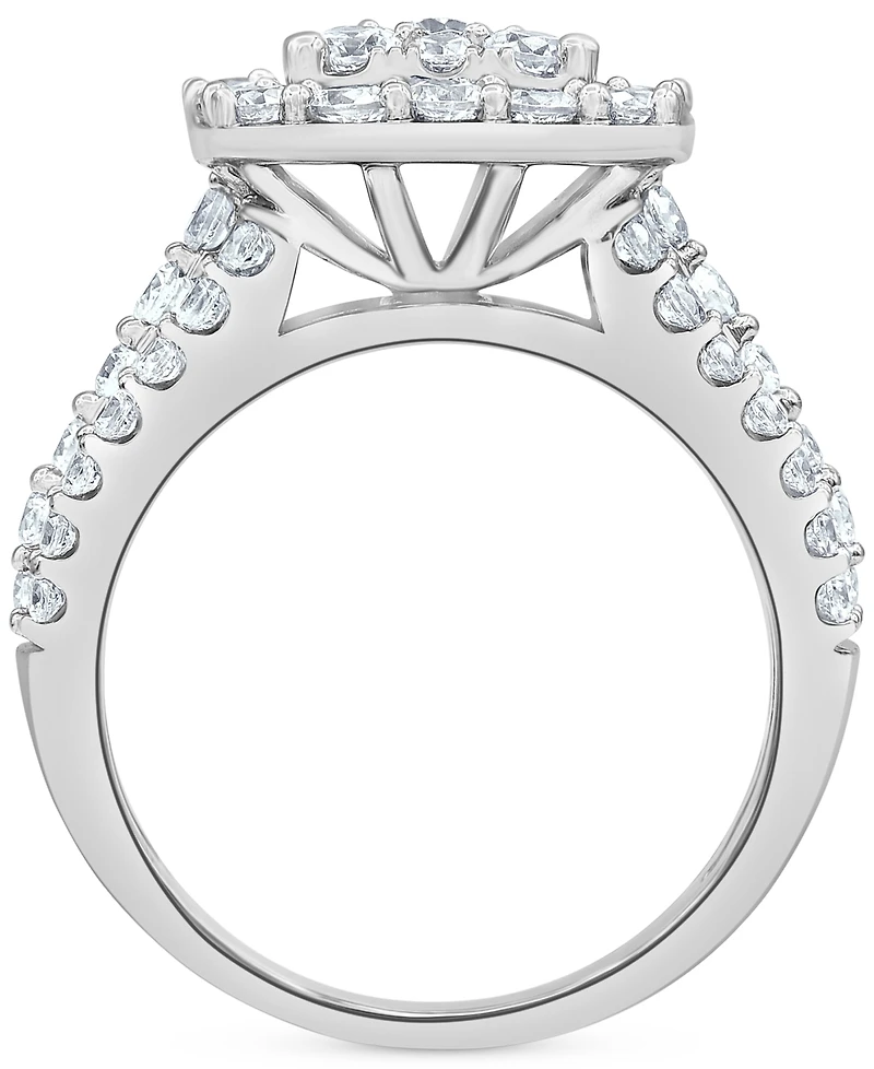 Diamond Halo Three Piece Bridal Set (3 ct. t.w.) in 14k White Gold
