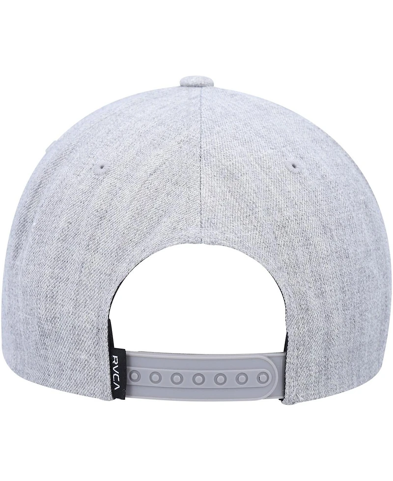 Men's Rvca Heather Gray, Red Patch Adjustable Snapback Hat