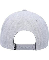 Men's Rvca Heather Gray, Red Patch Adjustable Snapback Hat
