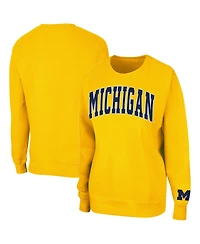 Women's Colosseum Maize Michigan Wolverines Campanile Pullover Sweatshirt