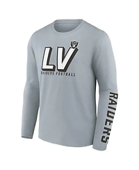 Men's Fanatics Silver, Black Las Vegas Raiders Two-Pack T-shirt Combo Set