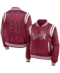 Women's Wear by Erin Andrews Crimson Alabama Tide Football Bomber Full-Zip Jacket