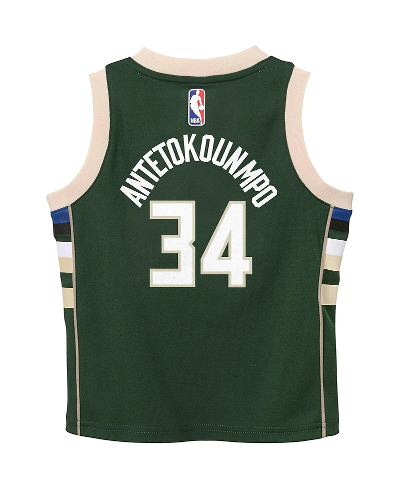 Toddler Boys and Girls Nike Giannis Antetokounmpo Green Milwaukee Bucks Swingman Player Jersey - Icon Edition