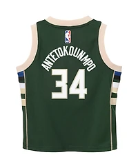 Toddler Boys and Girls Nike Giannis Antetokounmpo Green Milwaukee Bucks Swingman Player Jersey - Icon Edition