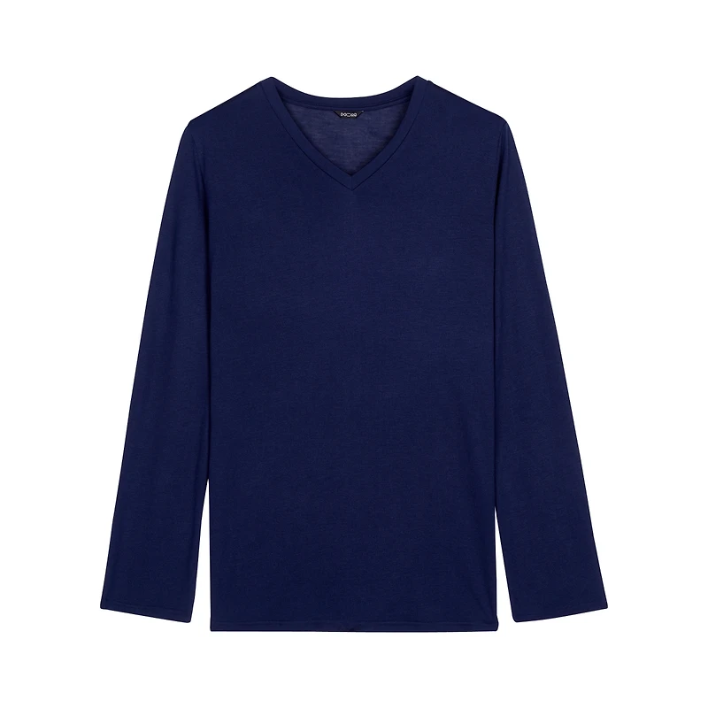 Men's Cocooning Long Sleeve V-Neck T- Shirt