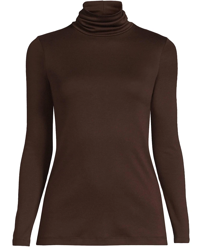 Lands' End Women's Supima Cotton Fitted Long Sleeve Turtleneck