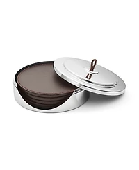 Georg Jensen Manhattan Leather Coaster 4 Piece Set