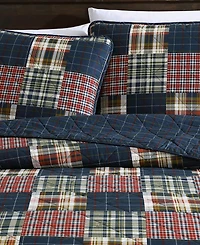 Eddie Bauer Madrona Plaid Reversible -Piece Quilt Set