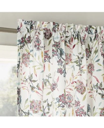 Lily Garden Watercolor Floral Room Darkening Rod Pocket Curtains