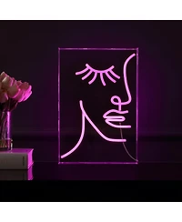 Half Face Contemporary Glam Acrylic Box Usb Operated Led Neon Light