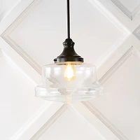 Schoolhouse Bohemian Farmhouse Iron/Glass Led Pendant