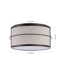 Evan Rustic Farmhouse Iron Led Flush Mount