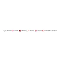 Sanrio Hello Kitty Officially Licensed Authentic Silver Plated Bracelet with Flowers and Crystals - 6.5 + 1"