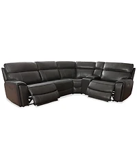 Closeout! Hutchenson 119.5" 5-Pc, Zero Gravity Leather Sectional with Power Recliners and Console, Created for Macy's